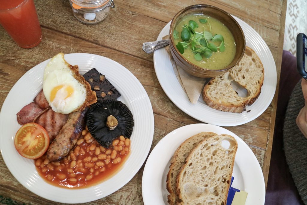 food on a table at muddy boots cafe