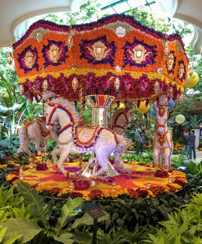 floral carousel display at the wynn las vegas