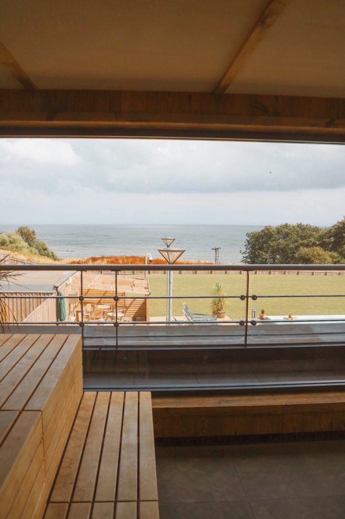 sea view from the panoramic sauna
