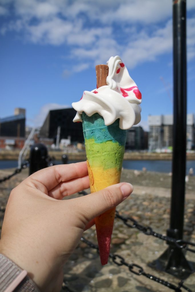 rainbow cone ice cream